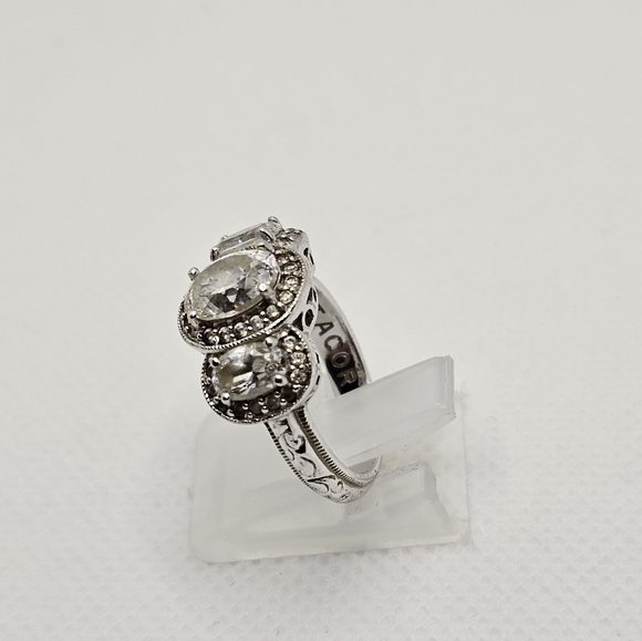 Tacori Diamonique Epiphany in Bloom Platinum Clad 925 Ring Size … - Picture 8 of 16
